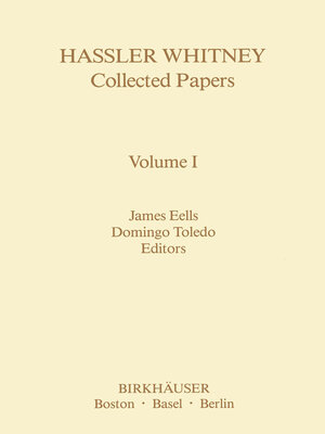 cover image of Hassler Whitney Collected Papers Volume I